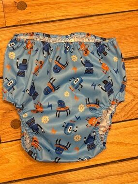 Kids Robot Swim Diaper Cover - Blue size 5T